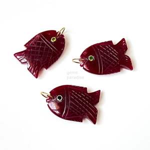 จี้รูปปลาทับทิม AAA เงินแท้ 925 สร้อยคอพลอยทำมือ แกะสลักด้วยมือ คริสตัลบำบัด เครื่องประดับแฟชั่นหรูหรา - Product Image 4