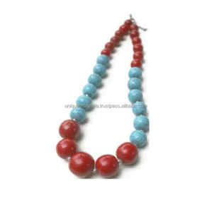 Collar de cuentas de resina étnica más vendido para mujer diseño geométrico de moda para fiestas de boda - Product Image 2