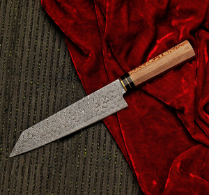 Cuchillo de Cocina Personalizable Ambidiestro de Acero de Damasco Forjado con Diseño de Gota de Lluvia, Regalo de Aniversario para Cocineros DIY, apto para lavavajillas - Product Image 5