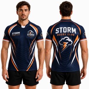 Camiseta de Rugby Personalizada, Uniforme Transpirable de Poliéster, Logotipo del Equipo Bordado, Fabricante OEM, Ropa Deportiva al por Mayor, Kits de Equipo 2026 - Product Image 2