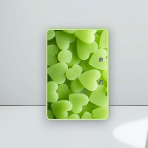 Paleta de Extensión de Pestañas Personalizada, Ecológica, con Diseños de Corazón Verde, Diamantes y Flores, Rectangular, de Acrílico con Forma de Mariposa - Product Image 1