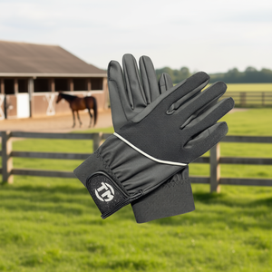 Guantes de Equitación Personalizados para Salto de Obstáculos, Transpirables, de Cuero Sintético, con Palma Reforzada y Agarre en los Dedos, para Verano - Product Image 3