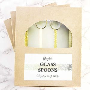 Cuchara de Vidrio de Borosilicato Ecológica y Colorida Personalizada de 15 cm, Estilo Europeo para Fiestas de Cócteles - Venta al por Mayor - Product Image 1