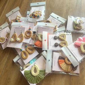 ต่างหูหวายรักษ์โลก ทำมือจากเวียดนาม สไตล์โบโฮชิค น้ำหนักเบา เครื่องประดับจากเส้นใยธรรมชาติ ของขวัญ - Product Image 6