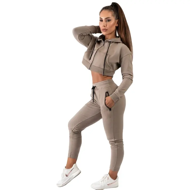 2020 Wholesale athletic track suit Custom women sports training running jogging wear winter designer sets high quality