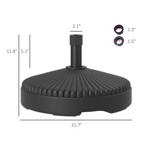 Base per Ombrellone da Esterno Rotonda, Resistente, Capacità 51 libbre (23 kg) con 62 libbre (28 kg) di carico a pieno, Riempibile con Acqua - Product Image 3