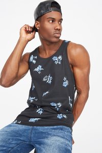 Camiseta sin mangas para hombre, blanca con manchas, con bolsillo negro, cuello redondo, estilo casual - Product Image 5