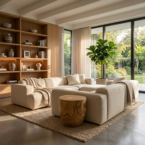 Taburete Otomano Kala Exotic de Madera Maciza de Suar con Acabado Miel, Diseño Escultural Moderno y Orgánico de Primera Calidad para Sala de Estar, No Plegable - Product Image 5
