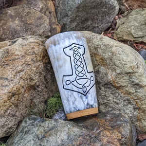 Verres à shot faits main en corne de buffle, verres à boire en corne de vache, mugs vikings en corne d'ox pour fêtes et célébrations, vaisselle Koi - Product Image 4