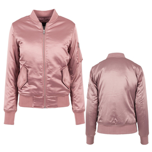 Chaqueta de Hombre Bordada con Flores y Etiqueta Personalizada, Chaqueta Bomber de Seda y Satén, Chaquetas Bomber Unisex al por Mayor - Product Image 6