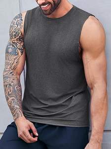 เสื้อกล้ามสีพื้นระบายอากาศได้ดี ผ้าโพลีเอสเตอร์ สำหรับออกกำลังกาย ฟิตเนส เล่นบาสเก็ตบอล วิ่ง และออกกำลังกาย - Product Image 2