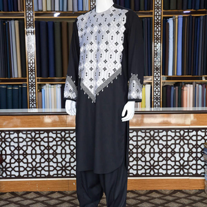 Men Classic Afghan Dress Long Sleeve Relaxed Fit Shalwar Kameez Traditional Islamic Clothing - Product Image 1