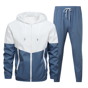 Personaliza tu Propia Marca: Conjunto Deportivo Casual de 2 Piezas para Hombre, 100% Algodón, Estampado Sólido, con Cierre de Cordón, para Invierno - Product Image 5