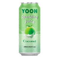 Eau de coco pétillante YOOH RTD 320ml en conserve, usine OEM/ODM du Vietnam, meilleur prix, eau potable, 30-35% de jus