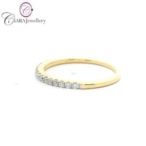 2024 Classic 18K Solid Gold Natural Diamond Round Brilliant Cut Prong Setting Women's <b>Wedding</b> Band Ring for <b>Anniversary</b> & Party - Product Image 5