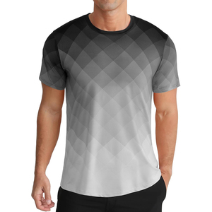 Camiseta Deportiva de Manga Corta para Hombre, Cuello Redondo, a Rayas, de Secado Rápido, Ajustada, de Poliéster Tejido, Largo Regular, con Estampado Amarillo y Verde - Product Image 4
