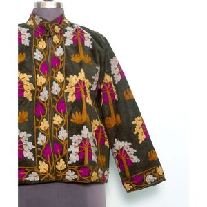 Suministro al por Mayor de Chaquetas Acolchadas de Algodón 100% Bordadas para Mujer, Estilo Retro Bohemio, Ecológicas y Transpirables de Fábrica - Product Image 2