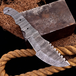 Couteau de chasse et de camping en acier Damas forgé à la main, lame pleine longueur, pour le transport quotidien, la chasse et la pêche - Product Image 4