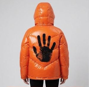 Veste doudoune matelassée coupe courte vintage en tissu épais, coupe-vent, à capuche, à changement de couleur, avec impression d'encre thermochromique personnalisée, style streetwear, pour l'hiver - Product Image 2