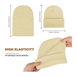 Bonnet tricoté unisexe en matière douce, bonnets d'hiver, bonnet tricoté avec logo personnalisé, prix d'usine - Product Image 3