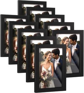 Ensemble de table simple et moderne avec cadres photo en bois. Couleur noire. <span class=keywords><strong>Collage</strong></span> multi-cadres pour être affiché sur les murs ou sur les tables. - Product Image 1