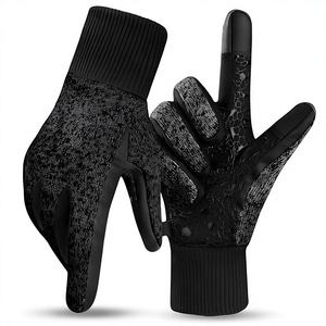 <b>Full</b> Finger Cycling Gloves White Black Non <b>Slip</b> Textile Weaving Unisex Outdoor Racing Gloves Pull On Closure - Product Image 3