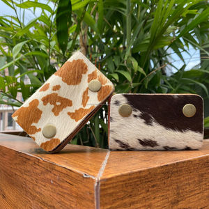 New Arrival RFID Blocking Genuine Hair-on Cowhide <b>Leather</b> ID Card <b>Holder</b> Slim Wallet for Men's & Women's Gift Card <b>Holder</b> Wallet - Product Image 4