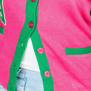 Women's Kelly Green Knitted <b>Cardigan</b> Long Sleeve Button Front Sweater Classic Casual Fashion Knitwear Custom Embroidery Ladies - Product Image 6