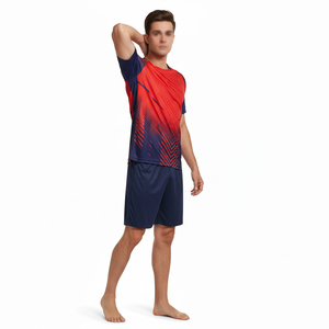 Ensemble d'uniformes de football respirants de haute qualité, grande taille, avec logo personnalisé, tenue d'entraînement d'été à manches courtes - Product Image 3