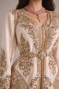 ชุดเดรสคาฟตันแบบเรียบง่ายสไตล์อาหรับ ดูไบ อบายา สำหรับสตรีชาวมุสลิม ชุดคลุมยาวถึงพื้นสำหรับเดือนรอมฎอน ชุดคลุมแบบอาหรับ อิสลาม เป็นมิตรกับสิ่งแวดล้อม ระบายอากาศได้ดี - Product Image 4