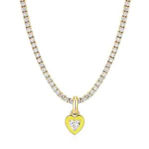 Collier pendentif en moissanite taille cœur, en argent sterling plaqué or, breloque solitaire, style hip-hop, pour soirée, unisexe - Product Image 1