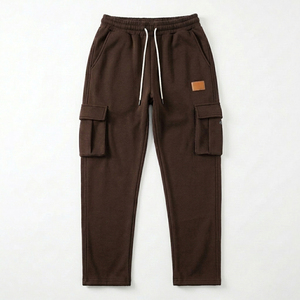Oversized Streetwear Fleece Cargo <b>Pants</b> Men Heavy Fabric Warm Sweatpants Loose Straight Leg Jogger Trousers Utility <b>Pants</b> - Product Image 1