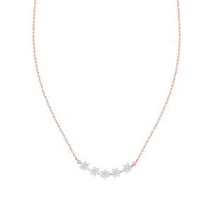 Collier pendentif de luxe plaqué or 14 carats avec triple halo de diamants taille émeraude, bijou délicat pour femme, idéal pour anniversaire et mariage (trio) - Product Image 2