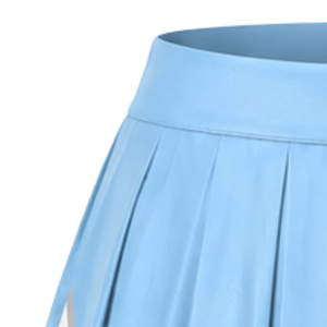 Jupe de cheerleading plissée bleu clair avec bordure rayée jaune et blanche, uniforme de performance athlétique pour femmes et filles - Product Image 4