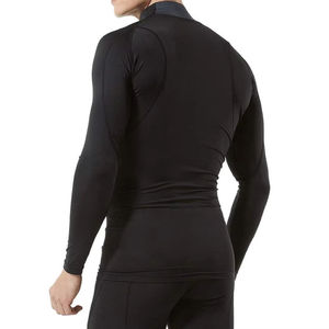 Chemise de compression à manches longues pour homme, noire et grise, à séchage rapide, en spandex et polyester, pour MMA, BJJ, boxe, lutte - Product Image 2