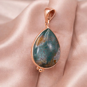 Pendentif en pierre de sang naturelle, argent sterling 925, plaqué or rose et or jaune, pendentif fait main, bijoux en pierre de sang, cadeau de Noël - Product Image 5