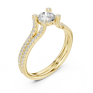 แหวนเพชรทรงกลมทองคำขาว 14K เพชรเพาะเลี้ยงสำหรับผู้หญิง แหวนสำหรับงานปาร์ตี้ เพชรเพาะเลี้ยงใหม่ - Product Image 5