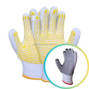Gants de sécurité antistatiques Optimal Bleach Blanc Jaune PVC Points pour l'entretien des plantations Protection des mains Antidérapant - Product Image 2