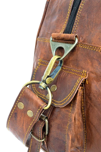 Sac messager vintage en cuir de qualité export, marron, sac de voyage, sac de sport, sac fourre-tout fait main en cuir de chèvre véritable - Product Image 5