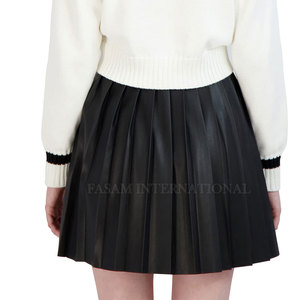 Jupes en cuir pour femmes de qualité supérieure, couleur et taille personnalisées, en stock, étiquette privée. - Product Image 4