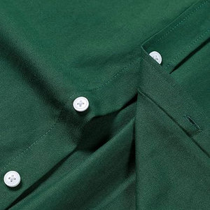 Camisa Oxford Ligera de Manga Larga para Hombre, Color Verde, Casual, Transpirable, Corte Entallado, Cuello con Botones y Bolsillo en el Pecho - Product Image 5