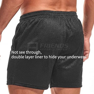 Pantalones Cortos Deportivos de Malla para Hombre, Cintura Media, Tela Ligera, Ideales para Entrenamiento y Uso Diario, Cómodos para el Verano - Product Image 3