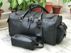 กระเป๋าเดินทางหนังแท้สไตล์วินเทจ สั่งซื้อจำนวนมาก กระเป๋าแบบดัฟเฟิลสำหรับวันหยุดสุดสัปดาห์ ความจุขนาดใหญ่ พกพาสะดวก กระเป๋าถือขึ้นเครื่องบิน MOQ ต่ำ รุ่น LDB-0219 พร้อมซิป - Product Image 4