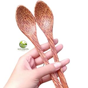 Natural Coconut Wood Spoon Set Handmade Sustainable Wooden Spoon Eco-Friendly <b>Kitchen</b> Utensils for Cooking and Serving - Product Image 5