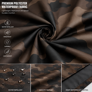 Veste de pluie imperméable à capuche longue camouflage marron personnalisée, coupe-vent, respirante, pour hommes et femmes, randonnée, pêche, camping - Product Image 5