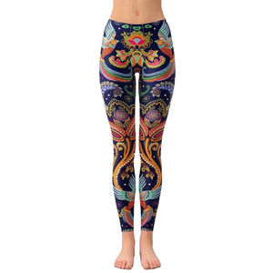 Women's Casual Breathable Leopard Print High Waist Knee-Length Knitted Leggings and Sports <b>Bra</b> Set Cotton <b>Bamboo</b> Fiber Fitness - Product Image 1