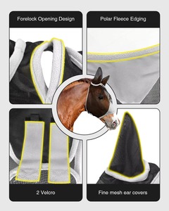 Máscara Antimoscas Ajustable de Primera Calidad para Caballos, Malla Suave y Transpirable con Protección Duradera para las Orejas, Suministros Personalizables para el Cuidado de Caballos - Product Image 4