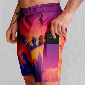MMA No-Gi BJJ <b>Shorts</b> for Boxing & <b>Grappling</b>-Washed Four-Way Stretch Breathable Front Logo Cross Training Kickboxing - Product Image 5