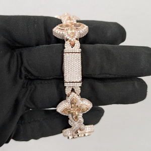 Pulsera de Diamantes de Oro Rosa de Lujo, Corte Marquesa, Color Fantasía, Joyería de Boda para Mujer - Product Image 5
