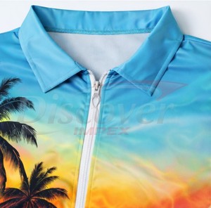 Ensemble polo et short pour homme avec fermeture éclair, sublimation personnalisée, 2 pièces, vêtements de plage, style hawaïen, tenue décontractée d'été - Product Image 5
